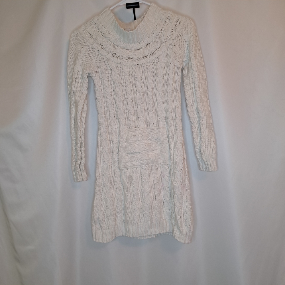 GAP Cream Cable Knit Sweater Dress Size Large *READ* #67